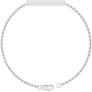 14K White Engravable Link 7" Bracelet