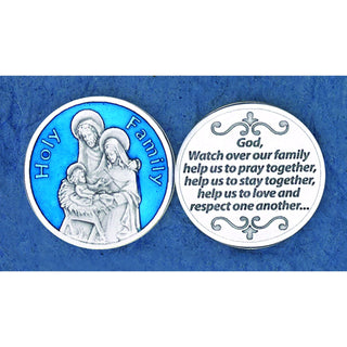 Bulk Holy Family Blue Enameled Token