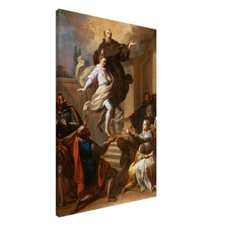 Monk Saint Miracle Scene Canvas Print