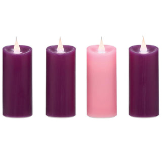 4.5-Inch X 2-Inch 4-Piece Advent Votives With Flicker Flame