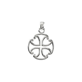 14K White 39x27 mm Maltese Cross