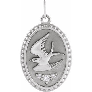Sterling Silver .04 CTW Natural Diamond Holy Spirit Dove Pendant