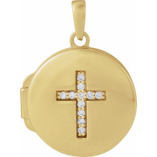 14K Yellow 1/10 CTW Lab-Grown Diamond Locket Pendant