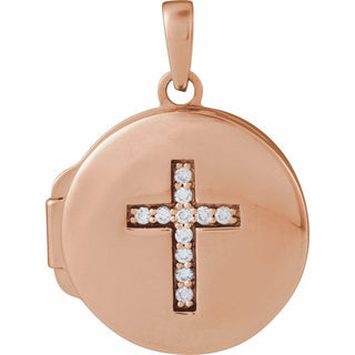 14K Rose 1/10 CTW Lab-Grown Diamond Locket Pendant