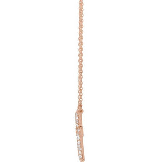 14K Rose 3/8 CTW Lab-Grown Diamond Cross 18" Necklace