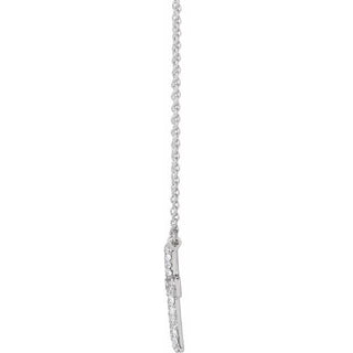 14K White 3/8 CTW Lab-Grown Diamond Cross 18" Necklace
