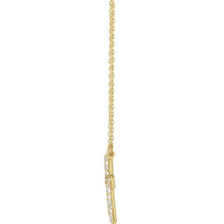 14K Yellow 3/8 CTW Lab-Grown Diamond Cross 18" Necklace