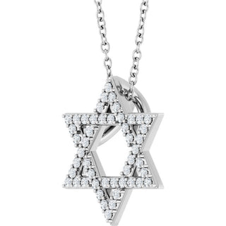 Sterling Silver 1/5 CTW Natural Diamond Star of David 16-18" Necklace