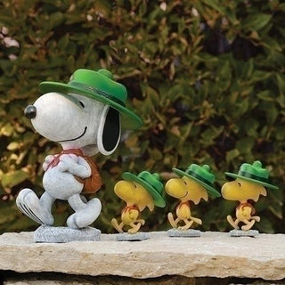 9.5-Inch Beagle Scouts Garden Statue - 4-Piece Set - Peanuts