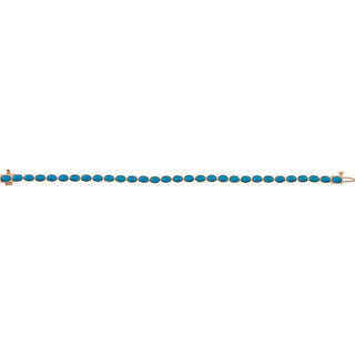 14K Rose Natural Turquoise Line 7" Bracelet