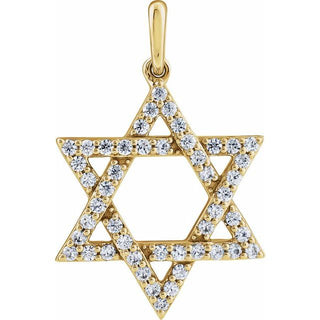 14K Yellow 3/8 CTW Lab-Grown Diamond Star of David Pendant