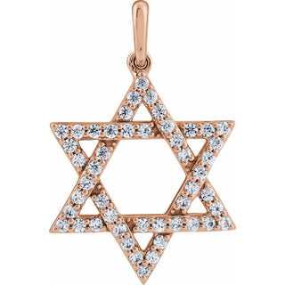 14K Rose 3/8 CTW Natural Diamond Star of David Pendant