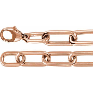 14K Rose 1 1/2 CTW Lab-Grown Diamond Paperclip-Style 7" Bracelet