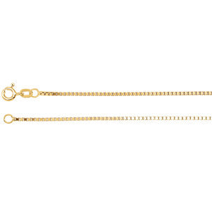 24-inch 1.3 MM Diamond Cut Box Chain with Spring Ring - 14K Yellow Gold