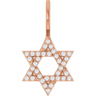 14K Rose 1/6 CTW Natural Diamond Star of David Pendant