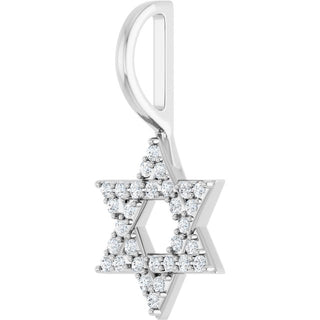 Sterling Silver 1/8 CTW Natural Diamond Star of David Pendant