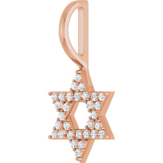14K Rose 1/8 CTW Natural Diamond Star of David Pendant