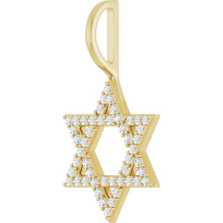 14K Yellow 1/5 CTW Natural Diamond Star of David Pendant
