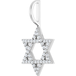 14K White 1/5 CTW Natural Diamond Star of David Pendant
