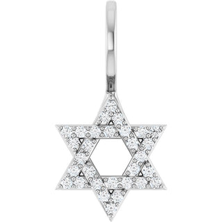 Platinum 1/8 CTW Natural Diamond Star of David Pendant