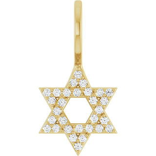 14K Yellow 1/8 CTW Natural Diamond Star of David Pendant