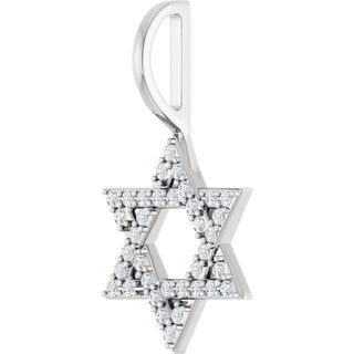 Sterling Silver 1/6 CTW Natural Diamond Star of David Pendant