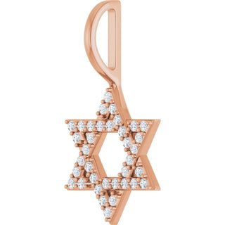 14K Rose 1/6 CTW Natural Diamond Star of David Pendant