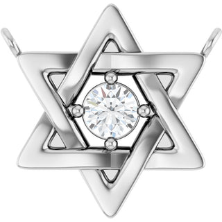 Platinum 1/10 CTW Lab-Grown Diamond Star of David Necklace Center