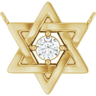 14K Yellow 1/10 CTW Lab-Grown Diamond Star of David Necklace Center