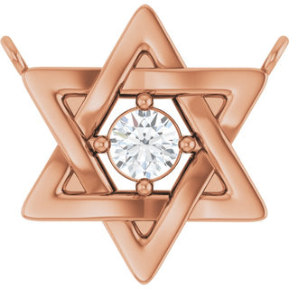 14K Rose 1/10 CTW Lab-Grown Diamond Star of David Necklace Center