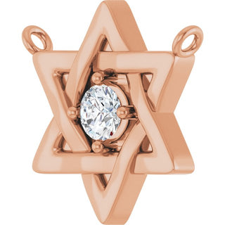 14K Rose 1/10 CTW Natural Diamond Star of David Necklace Center