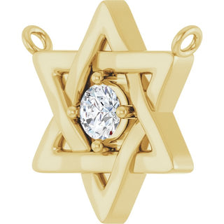 14K Yellow 1/10 CTW Lab-Grown Diamond Star of David Necklace Center
