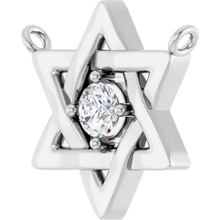 Platinum 1/10 CTW Natural Diamond Star of David Necklace Center