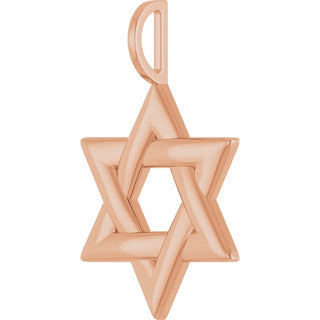 14K Rose Star of David Pendant