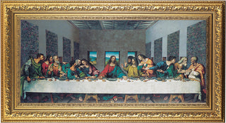 Last Supper By Da Vinci 11X18 Goldleaf Wood Frame