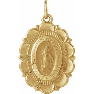 14K Yellow Oval Miraculous Medal