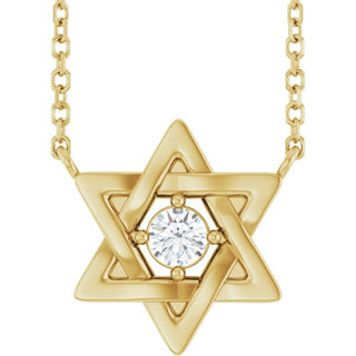 14K Yellow 1/10 CT Natural Diamond 16" Necklace