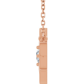 14K Rose 1/10 CT Lab-Grown Diamond 16" Necklace