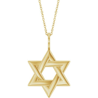 14K Yellow Star of David 16-18" Necklace