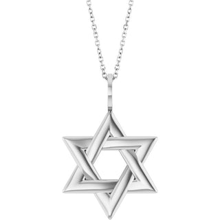 Platinum Star of David 16-18" Necklace