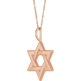 14K Rose Star of David 16-18" Necklace