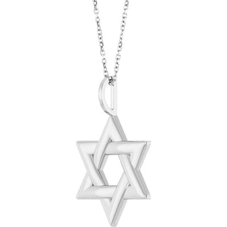 Platinum Star of David 16-18" Necklace
