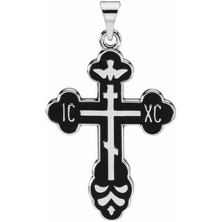 14K White Saint Xena Cross Pendant