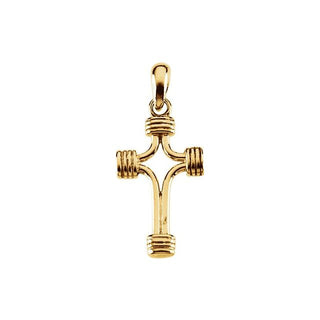 14K Yellow 24.25x15 mm Tubular Cross Pendant