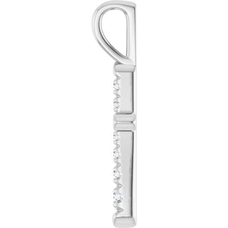14K White 1/6 CTW Natural Diamond Cross Pendant 