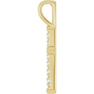 14K Yellow 1/6 CTW Natural Diamond Cross Pendant 