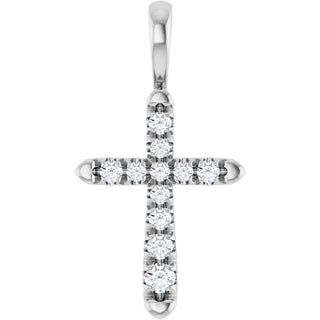 14K White 1/6 CTW Lab-Grown Diamond Cross Pendant 