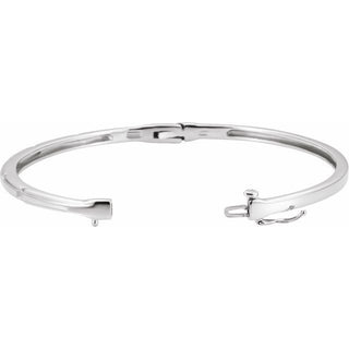 14K White 1/4 CTW Natural Diamond Bangle 6" Bracelet  