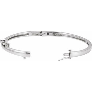 14K White 1/4 CTW Natural Diamond 6 1/2" Bangle Bracelet 