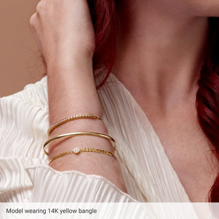 14K Yellow 2.85 mm Bangle 6 4/5" Bracelet